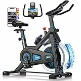 Heimtrainer Fahrrad, DMASUN Hometrainer Fahrrad mit Magnetischem Widerstand, Leise & Stabil, Ergometer mit App Kompatibel & LCD-Monitor, Verbessertes Indoor Fitnessbike für zuhause, 180Kg Belastbar
