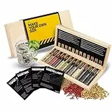 DIBYS Gin-Gewürze-Set Mini | 12 Gin Botanicals für Gin Tonic & Cocktail | Mit 4 Rezept-Karten, Gewürzlexikon & edler Holz-Kiste | Geschenk-Set für Männer & Frauen | Gin Zubehör zum Gin selber machen