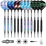 WIN.MAX Dartpfeile mit kunststoffspitze für elektronische dartscheibe 12 Stück Soft Darts Pfeile Set,18 Gramm