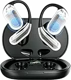 Open Ear Kopfhörer 50 Std Bluetooth 6.1 KI Kopfhörer 1 std Schnellladung Kabellos HiFi Kopfhörer mit Flexiblem Ohrhaken 4 ENC Mic Doppel LED Ladebox Smart Touch Over On Ear Ohrhörer für Sport Running