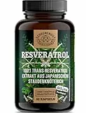 Resveratrol 1000mg -WICHTIG: 100:1 Extrakt (=100000mg jap. Staudenknöterich Wurzel je Tagesdosis) +Piperin -98% Trans-Resveratrol Hochdosiert- Laborgeprüft + Vegan DE SCHEUNENGUT®