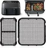 ROMANVIC Heißluftfritteuse Spritzschutz Zubehör für Philips Dual Basket Airfryer 3000-serie 6L/3L,2 Stück Heißluftfritteuse Silikonform Airfryer Zubehör für Philips Airfryer Dual Basket 3000/N350