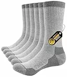 PULIOU Merino Socken Herren Damen Thermosocken Wandersocken Outdoor & Trekking-Socken, Anti-Blasen, Gepolstert Arbeitssocken Wintersocken，Grau 39-42