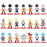 Aristo Solutions 21-teiliges Anime Chibi Figuren Set - Mini Action Manga Sammelfiguren mit Standfuß - Kämpfer & Helden Stil für Anime Fans - Deko, Geschenk & Vitrine - Super Fight Set