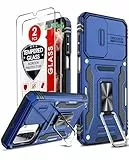 LeYi Militärschutz Handyhülle für Samsung Galaxy A26 5G Hülle [2 Hartglas Schutzglas] Kamera Schutz Standard Handy Hüllen Ständer Armor Schutzhülle Outdoor Kratzfest Cover A 26 5 G Case Blau