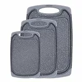 SHURFFY Schneidebrett Spülmaschinenfest, 3 Stücke Cutting Board, BPA-freie Kunststoff Schneidebrett, Plastik Hackbretter