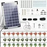 TRJZWA Solar Automatisches Bewässerungssystem 5W mit Integriertem Timer und 30 Tropfspitzen für Garten und Gewächshaus