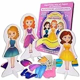MAGNIKON Magnetische Anziehpuppen Freundinnen, Magnet Puppen zum Anziehen, Magnet Anziehpuppen, Spielzeug für unterwegs, Anziehbuch, Magnetspiel mit 50 Magneten