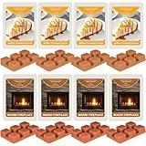 Scent-Hi Duftwachswürfe, Duftwachs, Wachswürfel, Natürliches Soja, Duft - Salz Karamell Creme, Warmer Kamin, 8 Stück Wachstörtchen für Raumdüfte, Weihnachten, Hochzeiten, Valentinstag, Duftlampen