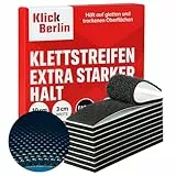 Klick Berlin Klettstreifen Selbstklebend Extra Stark | 3 cm x 10 cm | klebt auf vielen Flächen | Klettverschluss | 30mm breit, 100 mm lang Klettband