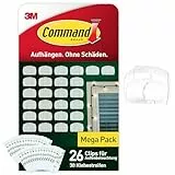 Command Transparente Lichterketten-Clips für Weihnachtsdekoration im Außenbereich, 26 Clips, 30 Klebestreifen, Strips - Dekorieren für Weihnachten ohne Löcher und Bohren