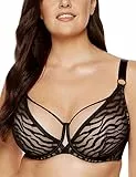 Gorteks Serena-B3 halb gepolsterter BH mit Spitze, Komfort BH Damen mit Bügel, Maxi-Größen Damen Unterwäsche, BH für große und kleine Brüste -80D, Schwarz