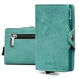 Bronzi® Geldbörse Herren | Geldbeutel Herren | Slim Wallet | Wallets for Men | Smart Wallet | RFID-Schutz mit Geldbörse | Geschenkbox - Italienische Marke (Hellblau matt)