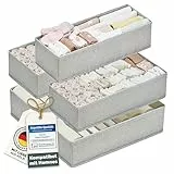 Blumtal Organizer Ordnungssystem Kleiderschrank 5er Set passend für HEMNES - 5 versch. Kleiderschrank Organizer für HEMNES Kommoden - Faltboxen für BHs, T-Shirts - Socken Aufbewahrung - Organizer Grau