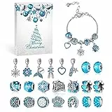 MJARTORIA Adventskalender Schmuck für Mädchen 2025 Weihnachtskalender Teenager 24 Überraschungen Überraschungspaket mit Armkette Kette Charms Schmuck Selber Machen Set Anhänger