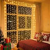 3m 300 LED Lichtervorhang Innen, 8 Modi & Timer Lichterkette Fenster USB, Wasserdicht Lichterketten Vorhang für Innen & Außen für Schlafzimmer, Party, Wand , Balkon, Pavillon, Hochzeit, Weihnachten