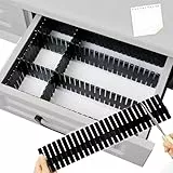 16 Stück Schubladenteiler, Schubladeneinteiler, Schubladentrenner Verstellbare Schubladen Organisers Trennwände, Schubladeneinsatz für Unterwäsche, Socken, Kosmetik, Schlafzimmer, Büro,DIY (Schwarz)