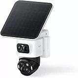 eufy Security eufyCam S4, kabellose Solar‑Outdoor‑Überwachungskamera, 3‑Linsen Bullet‑PTZ‑Kamera, 4K UHD, 360° Multi‑Kamera‑Auto‑Tracking, 8× Hybridzoom, Farbnachtsicht, kompatibel mit HomeBase S380