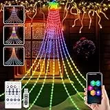 HELESIN Weihnachtsbeleuchtung Außen, USB Weihnachtsbaum Lichterkette 350 LED 9 Girlanden mit APP Mehrere Beleuchtungsmodi können DIY Musik-Synchronisation Timer-Funktion Tannenbaum Weihnachten Deko
