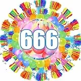 TKGEOUE 666 Stück Wasserbomben Selbstschließend, wasserbomben ballons, Bunt Wasserballons, Sekunden Schnellfüller wasserspielzeug kinderfür Strände, Poolparty, strandspielzeug, water battle