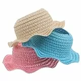 Supvox 3 Stück Mini Strohhüte für Puppen Handgewebte Kleine Sombreros Runde Strandkappen für DIY Puppen Outfits Leicht
