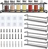 Zosenyer Gewürzregal Wand, 4er Set Gewürz Organizer, Gewürzhalter Hängend aus Metall Gewürzhalter Ohne Bohren Kühlschrank Organizer Küchenregal