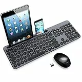 LeadsaiL Tastatur Maus Sets Kabellos,Ergonomische Maus und Tastatur,Funk PC Tastatur und Maus in Standardgröße,Deutsch QWERTZ-Layout, Leise-Klick-Taste,12 FN-Tasten Für Windows Computer, macOS, Laptop