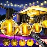 45,9M LED Lichterkette Außen Strom: Outdoor Lichterketten Wetterfest Dimmbar Warmweiß Retro Lights Aussen und Innen Dekoration für Halloween Hochzeit Party Pavillon Balkons