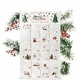 Adventskalender 2024 als Wandkalender aus Stoff, Adventskalender Kinder zum Befüllen mit 24 Stoffbeutel, DIY Weihnachtskalender, Adventskalender zum Hängen für Tür Wand Weihnachtsdeko Party Favors