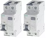 SIEMENS - Siemens 5SU13566KK16 FI/LS-Schalter RCBO 1P+N 6kA TypA 30mA B16 230V (Packung mit 2)