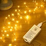 HXWEIYE Lichterketten Batterie Aufladbar mit Timer, 5m 50LEDs Lichterkette mit Batterie, 8 Modi Klein Innen Lichterkette für Weihnachten,Schlafzimmer,Party, Hochzeit,Baumdekoration, Warmweiß