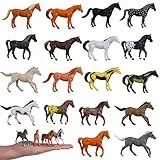 JOKFEICE Pferdespielzeug – 18 Stück Realistische Pferde Figuren aus Kunststoff – Tierfiguren für Kinder, Lernspielzeug, Wissenschaftsprojekt, Kuchen Deko & Geburtstagsfeier