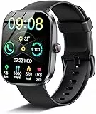 Smartwatch Damen Herren, 1.91'' Zoll HD Smart Watch mit Bluetooth Anrufe, Fitness Tracker Schrittzähler mit 110+ Sportmodi, Schlafmonitor SpO2 Herzfrequenz, IP68 Wasserdicht Fitnessuhr für Android iOS