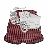 EVA Drive Premium Schutzmatte für Babboe Curve | Lastenrad Fußmatten Teppiche | Lastenrad Zubehör | mit Einfassung | Farbe Bordeaux