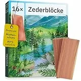 Zedernholz Mottenschutz für Kleiderschrank : 16 Zedernholz Duft Blöcke als Kleiderschrank Mottenschutz und natürlicher Kleiderschrank Duft – Kleiderschrank Dufterfrischer – Cedarwood von Inovida