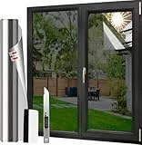 Gutsbox Spiegelfolie Fenster Sichtschutz 40x400cm Sonnenschutzfolie Fenster innen, Fensterfolie Blickdicht von Aussen, UV Schutzfolie Fenster, Blickdichte Fensterfolie