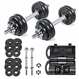 SPORTINATOR® 'Machine' Hantel Set mit Koffer – Kurzhantel oder 2-in-1 Hantelset (15–40 kg) – Gusseisen & Stahl – Für effektives Ganzkörpertraining zu Hause oder unterwegs (15 kg)
