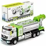 vamei Legierung LKW Spielzeug, Müllauto Spielzeug mit Sound & Licht Zerstäuben, 1:40 Transporter Lastwagen Auto Lastwagen Spielzeug Geschenk für Kinder Jungen Mädchen 3 4 5 6 Jahre
