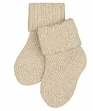 FALKE Unisex Baby Socken Flausch B So Wolle Baumwolle einfarbig 1 Paar, Beige Sand Melange 4650, 74-80