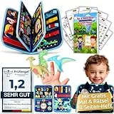 Mallie® Busy Board Deutsch inkl. Gratis Reisetasche & Montessori Buch und Perfekt für Reisen im Auto, Zug oder Flugzeug I100% BPA-Frei als Quiet Book & Busy Book I Activity Board Busy Book