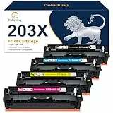 ColorKing 203X Toner Kompatibel für HP 203X CF540X 203A für HP Color Laserjet Pro MFP M281fdw M254dw M281fdn M254nw M280nw M281cdw M254dn M281 M254 (Schwarz Cyan Gelb Magenta, 4er-Pack)