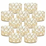 VINCIGANT Teelichthalter Gold Kristall, Metall Kerzenhalter Halter 12er Set //Weihnachtsdeko, Wohnzimmer, Dekoration Hochzeit Tisch