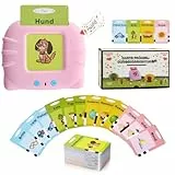 Standard Deutsch, Sprechende Flash-Karten Lernspielzeug für Kleinkinder 1-6 Jahre Alt, 112 Blätter 224 Wörter, Hörbar Lernspielzeug, Interaktive Spielzeug für Jungen Mädchen Rosa