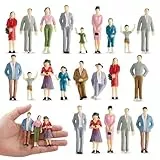 XURJUMI 20 Stück Kleine Figuren Menschen Set, 1:50 Miniaturfiguren Menschen Farbe Modelleisenbahn Figuren Miniatur Figuren für Modelleisenbahnen Spielfiguren Menschen im Maßstab