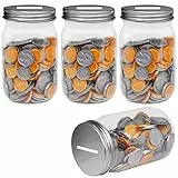 Mczcent Sparschwein Klein-4PACK, Sparbüchse Transparent für Münzen, Spardose Wenig Plastik Durchsichtig, Kleine Spardosen Piggy Coin Money Saving Bank Münzen Jar Box für Jungen Mädchen Kinder