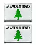2 Stück Weiß'An Appeal To Heaven'Flagge Patch Abnehmbare Aufnäher mit Stickereiverschluss Taktisch Militär Patch Applikation für Rucksäcke Jacke Taschen Weste Kleidung Stickereibänder