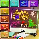 Led Zeichenbrett, UPGRADE Wiederaufladbare Led Zeichentafel Kinder, 11 Lichteffekten, Leicht zu Reinigen & Tragbar - Maltafel mit 7 Neon-Stiften, 10-15 Stunden Laufzeit, Kreatives Geschenk