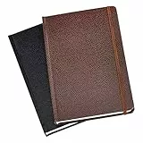 Amazon Basics Shagreen Tagebuch, 2 Stück, Schwarz/Braun