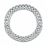 Bling Jewelry Traditionelle Breite Panther-Gliederkette Halsband Statement-Halskette Armband Für Frauen Massives Versilbertes Messing 45,7 Cm