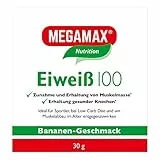 Megamax Eiweiss Banane 30 g | Molkenprotein + Milcheiweiß Für Muskelaufbau ,Diaet | 2k-Eiweiss ideal zum Backen | hochdosiert Low Carb Eiweiß | aspartamfrei Protein mit Aminosäure